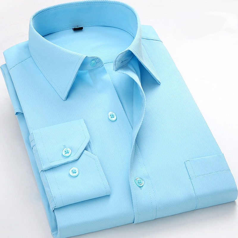 

Twill business men fomal social shirts full sleeve non-iron regular fit easycare male tops with chest pocket, 1404
