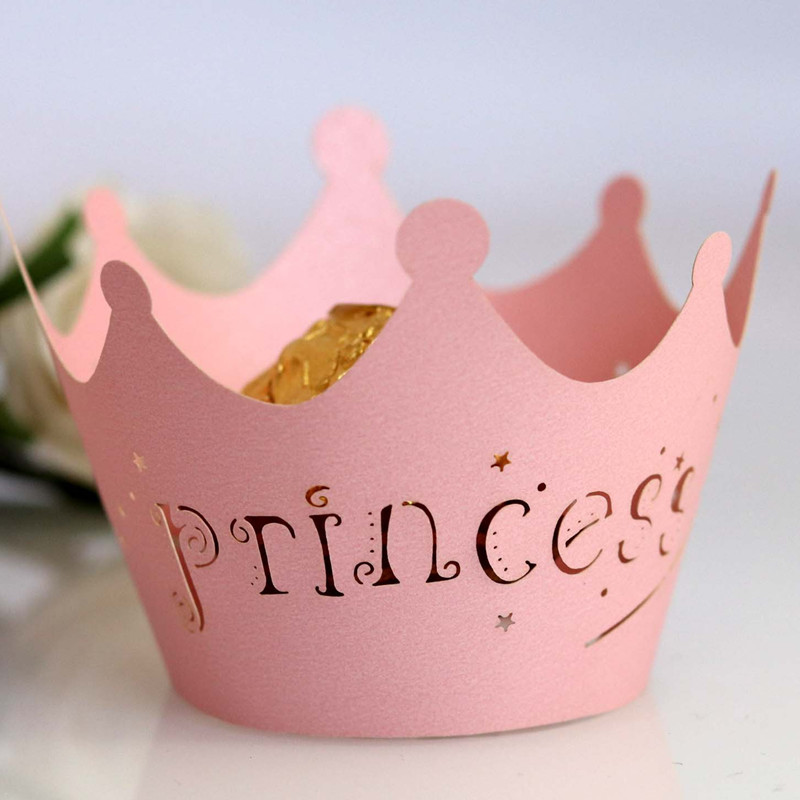 

24PCS Pink Princess Cupcake Wrapper Liner Gift Box Moon Cake/ Cupcake Packaging Box Wedding Party Candy Container Holder
