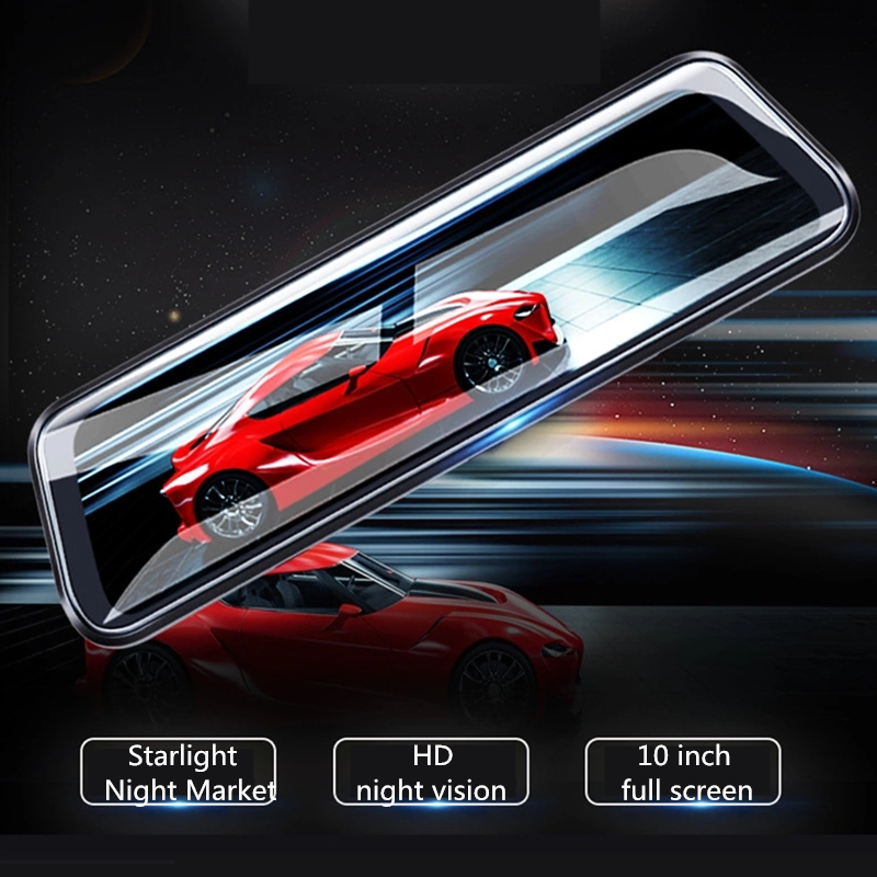 

Car Camera Driving Recorder 10 Inch Rearview Mirror 1080P HD Rear View Camera Night Vision Dual Lens Dash Cam Reversing Image car dvr