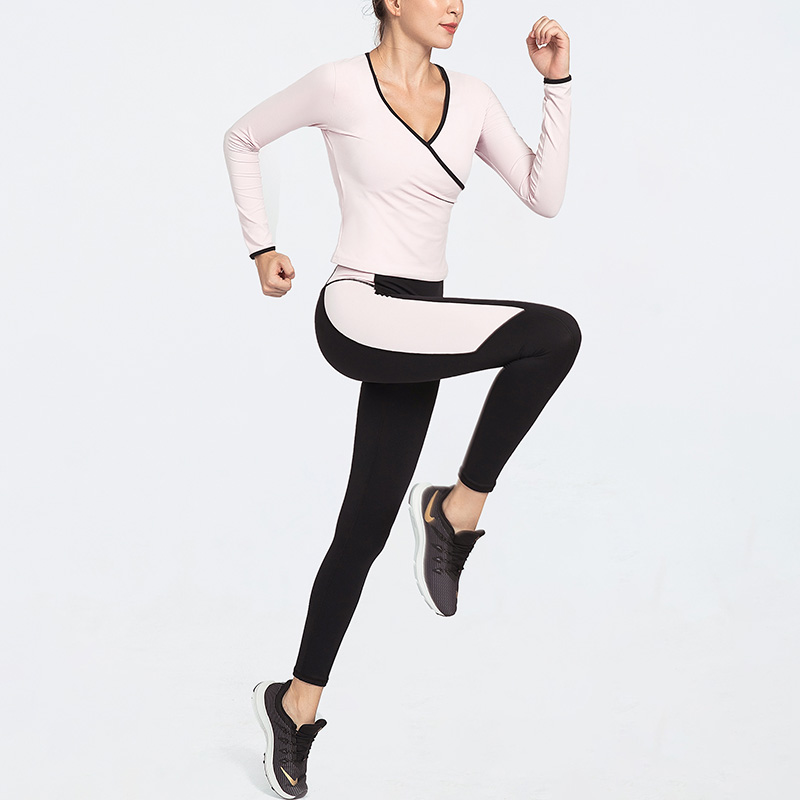 

EC.MS Women's Gym Leggings Quick Dry Tummy Control Side Colour Block Pink Black Yoga Pants Running Daily Tights