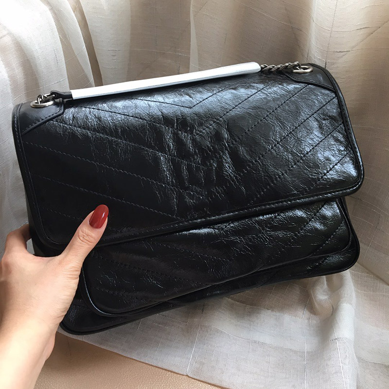 

23 28cm Classic V Shape Flaps Handbags purse women Wax oil skin single shoulder Messenger bags ladies real leather crossbody bags, Red