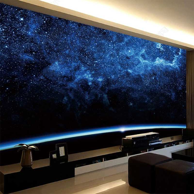 

Custom Mural Wallpaper 3D Starry Sky Nature Landscape Wall Painting Living Room Kid's Bedroom Abstract Art Mural Papel De Parede, As pic