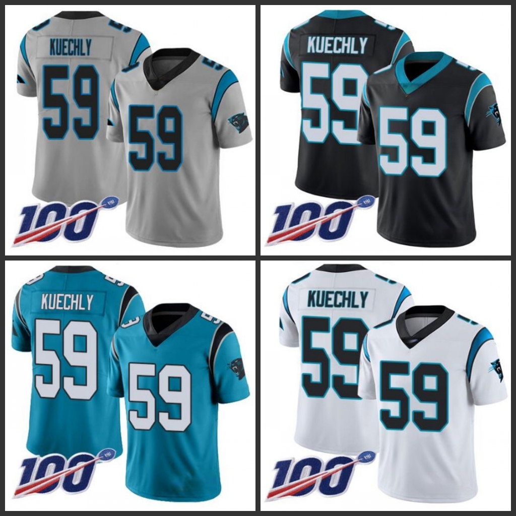 

Carolina Panthers Men #59 Luke Kuechly White Men's Women Youth Stitched NFL 100th Season Vapor Limited Jersey, Black;red