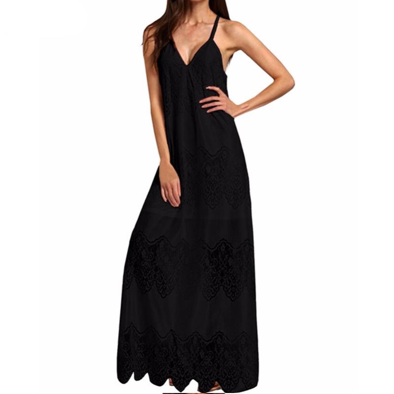 

Female Sleeveless Lace White Black Dress Woman Beach Style Woman Dress Summer Lace Vestido