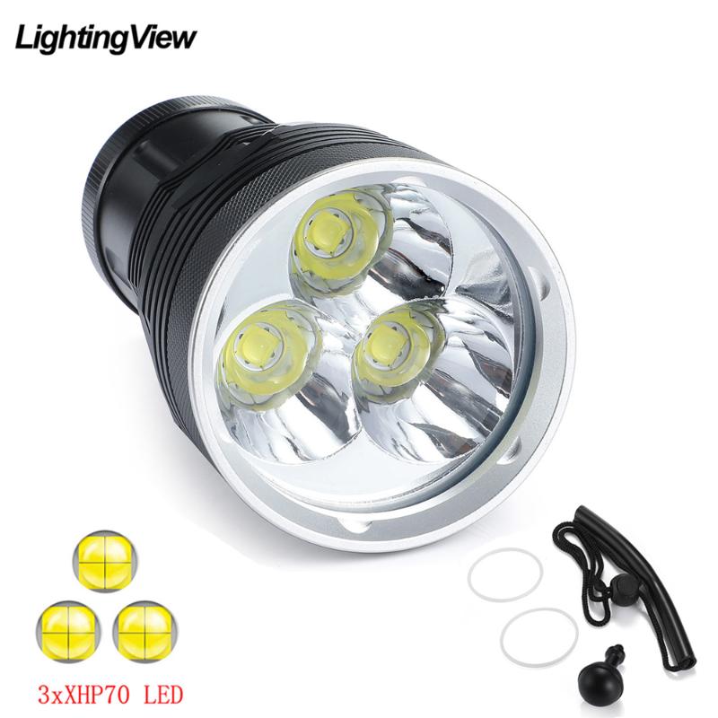 

3xXHP70.2 Professional Diving High lumen Waterproof 200M Underwater LED Dive Torch Light for Outdoor Sports