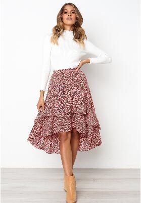 Women/'s Full Flared Chiffon Pleated High Waist Midi Calf Skirt Lined Long Solid