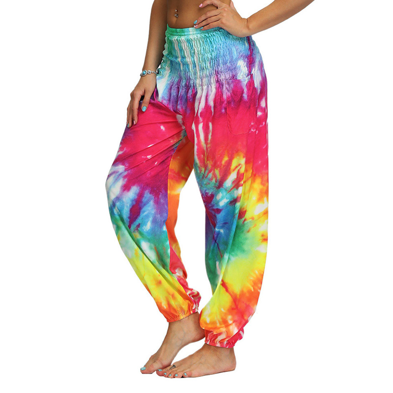 

2020 Women Tie-dye Gradient Trousers Sweatpants Fashion Harajuku Jogger Pants Colorful Track Pants Slim High Waist Women