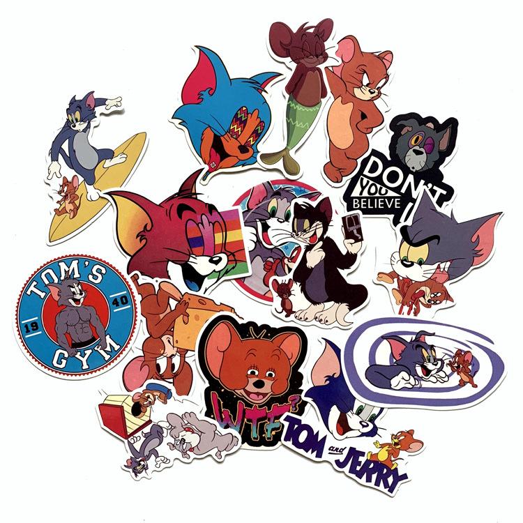 10 Sets=150PCS Cat and Mouse New Cartoon Sticker Car Motorcycle Notebook Refrigerator Waterproof Sticker-image-563351967