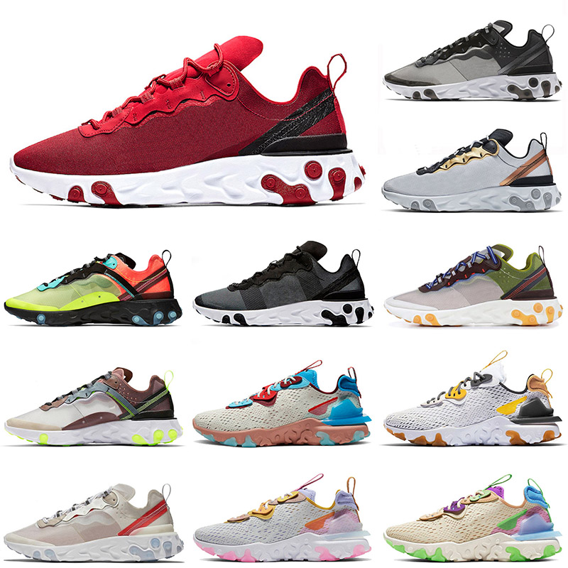

New arrival Mens React Vision Element 55 87 Tour Yellow Total Orange Anthracite Metallic Gold Running Shoes Men Women Trainer Sneakers Sport, 14 royal tint 36-45