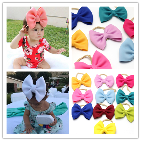 

Fit All Baby Girls Large Bow Headband Newborn Infant Hairband Nylon Headbands for Children Headwear Kids Top Bow Hairbows