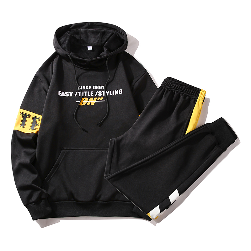 

Fashion Tracksuit Set Men 2020 New Streetwear Sweatsuits Men 2 Piece Set Hip Hop Hoodies Sweatpants Mens Printed Track Suit, 175 white