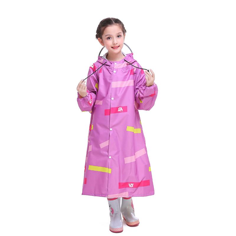 

Kids Waterproof Rainwear Poncho Jacket Wet Weather Gear Cover Windbreaker Reusable Fashion Veste Pluie Raincoat with Hood EB50YY