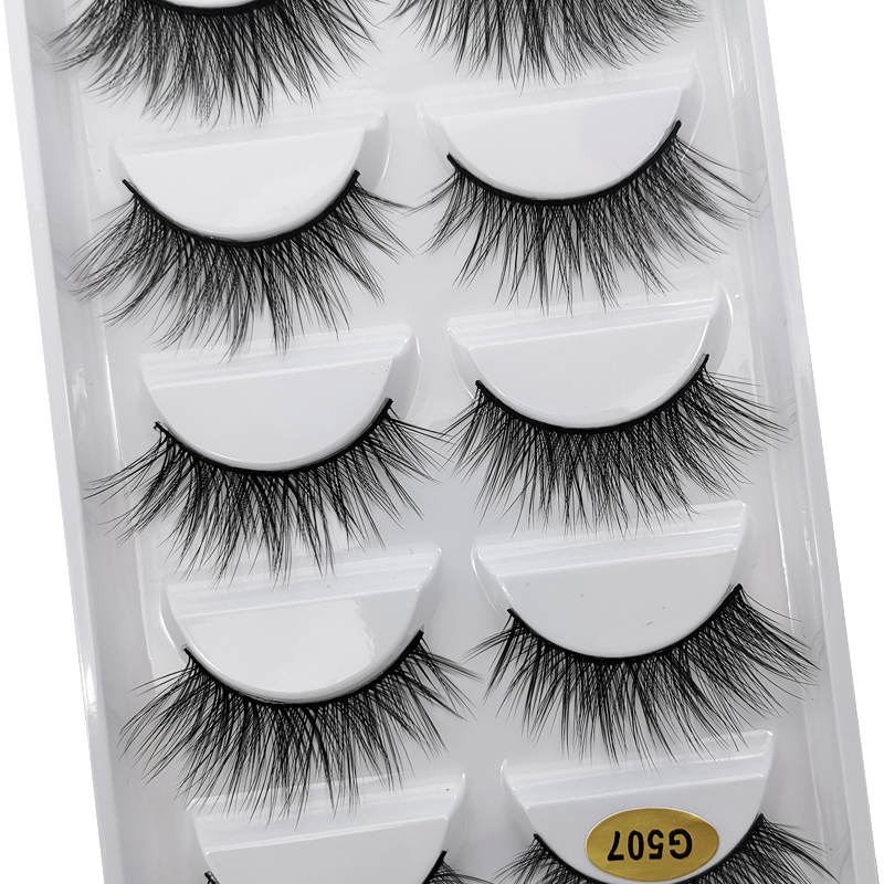 

YDSO tapered 5 Pairs 3D Mink False Lashes Natural Hair Fake EyeLashes Dramatic MakeupLashes Faux Cilios Fluffy EyeLashes