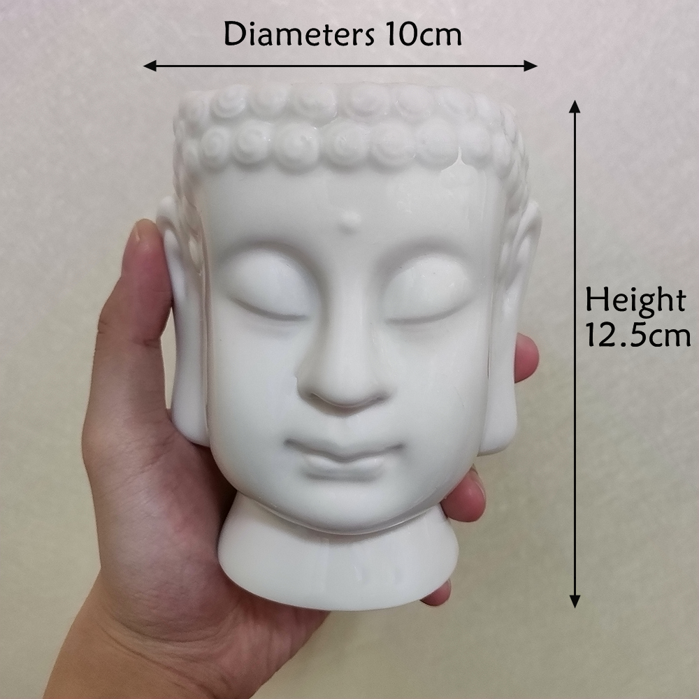 2020 Head Planter Zen White Ceramic Flower Pot For Succulents Plants Buddha Face Statue Fengshui Figurines Home Garden Decor Y200709 From Shanye09 21 05 Dhgate Com
