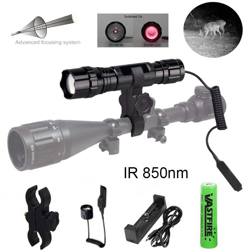 

IR 850nm 5w Night Vision Infrared Zoomable LED IR Torch To be used with Night Vision Device