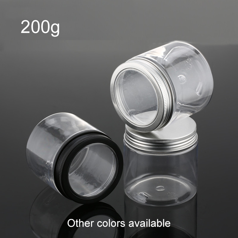 

200g Plastic Jar Empty Cosmetic Mask Cream Body Lotion Container Packaging Bottle with Window lid Free Shipping