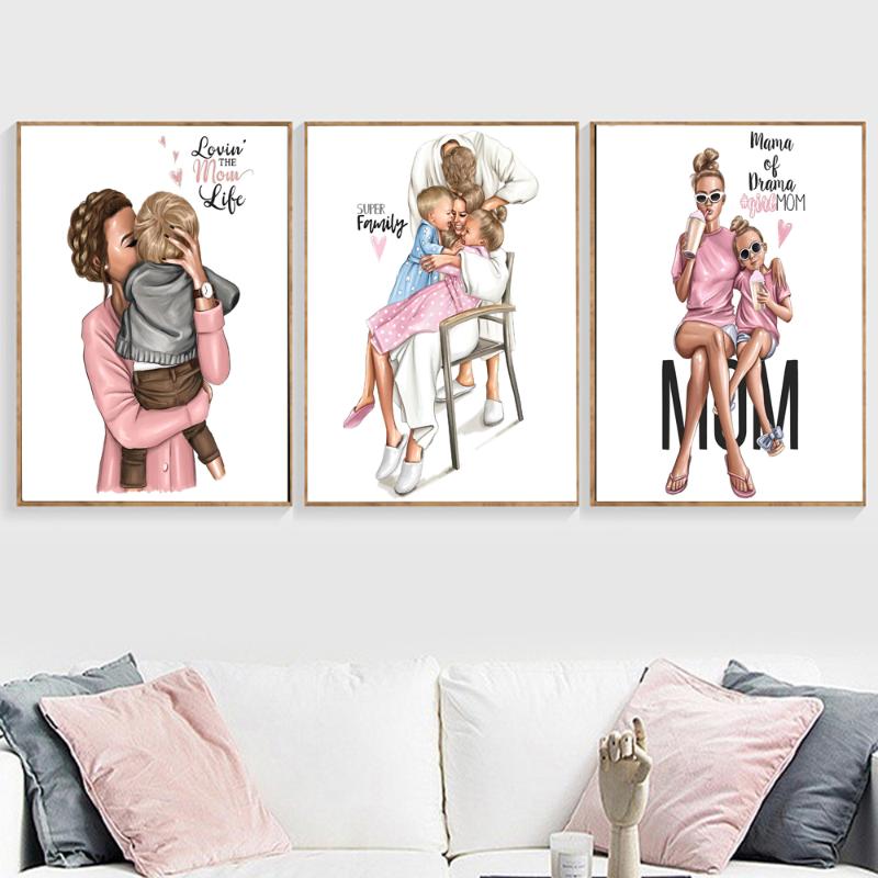

Cuadros Decoration Vogue Woman Princess Posters and Prints Canvas Painting Fashion Letter Wall Art Print Picture For Living Room