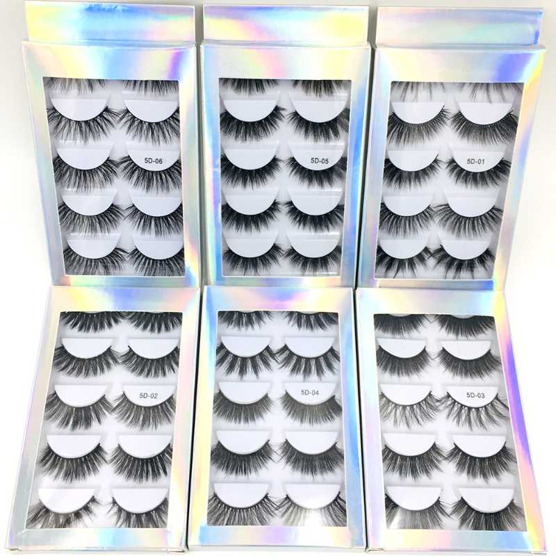 

5 Pairs Multipack 5D Soft Mink Hair False Eyelashes Handmade Wispy Fluffy Long Lashes Makeup Tools Faux Eye Lashes