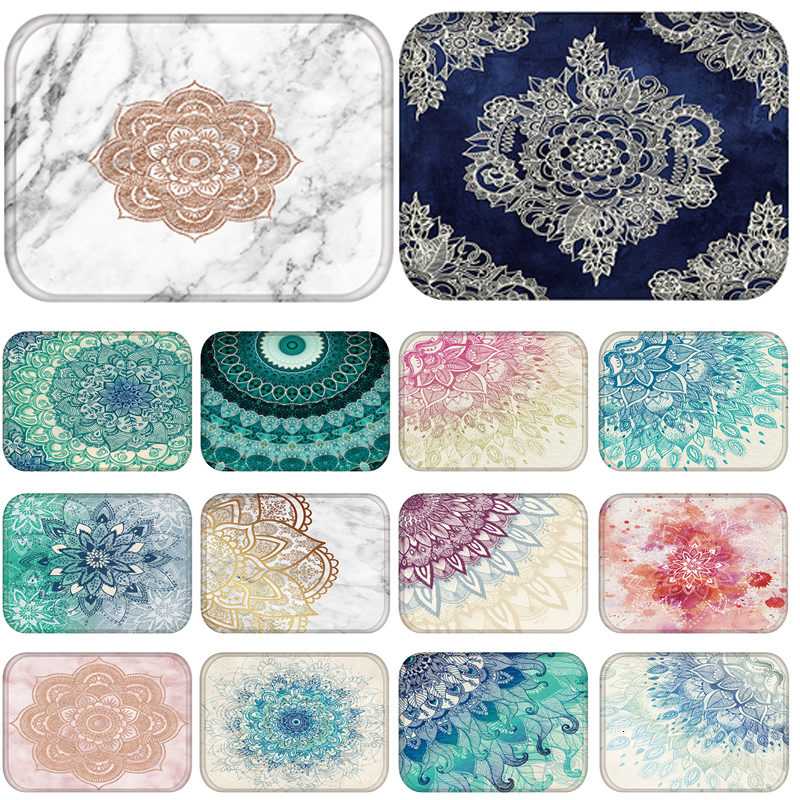 

Living Room Doormats Colorful Marble Pink Mandala Anti-Slip Home Decorative Kitchen Floor Carpet Entrance Mat in Hallway tatami