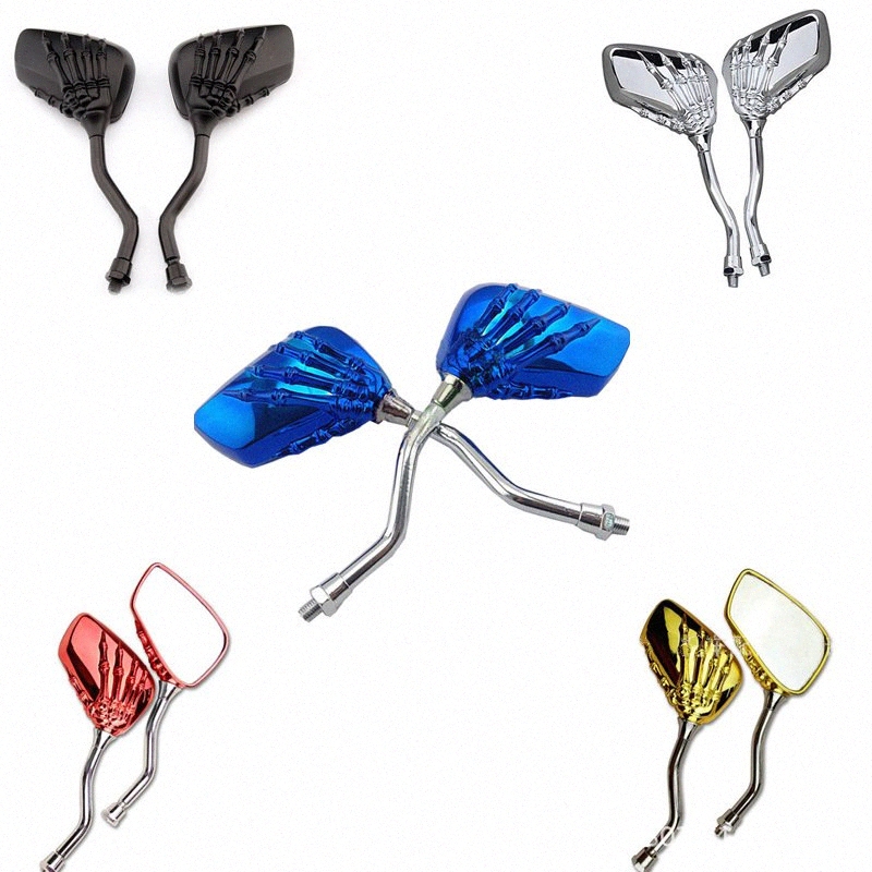 

10mm Motorcycle Skeleton Skull Hand Rearveiw Mirrors Claw Shadow Rearview Side Mirror /Pair /Shadow Spirit VT750 700 750 10cs#