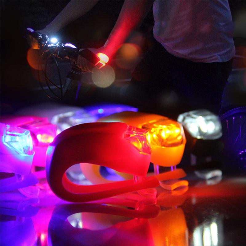 

1Pcs Silicone Bicycle Front Light MTB Bike Handbar Light Waterproof Night Cycling Warning Lights Bike Accessories