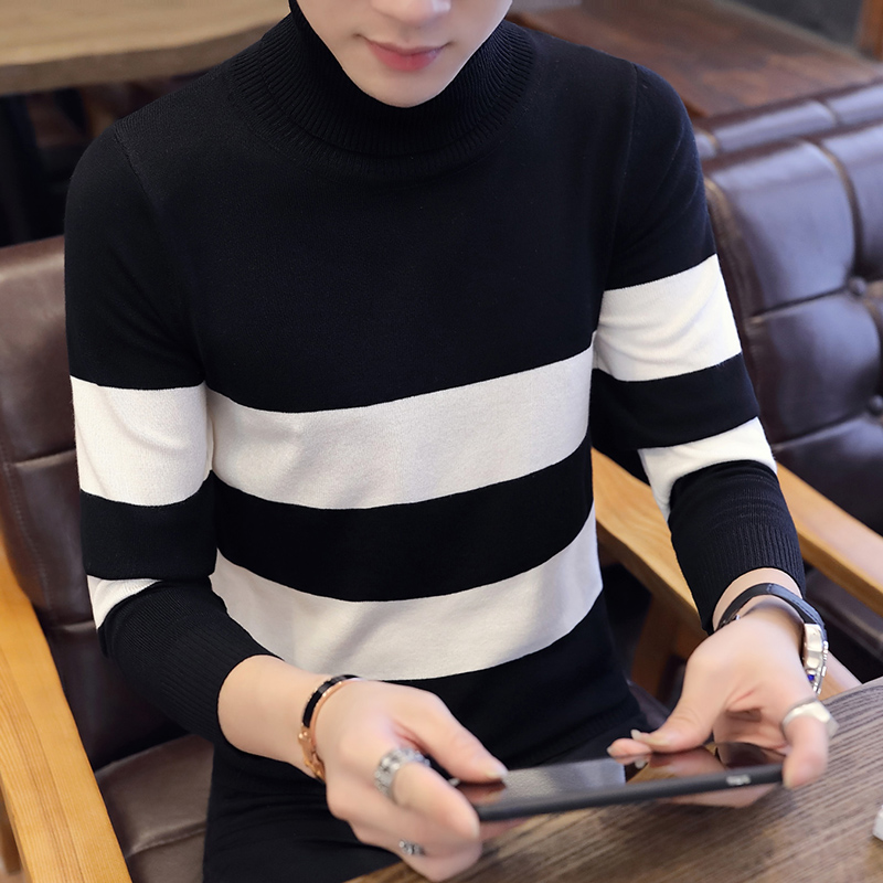 

Pullover Men 2020 Cashmere New Fashion Turtleneck Thin Sweater Autumn Mens Casual Men's Knitted Sweaters, Black