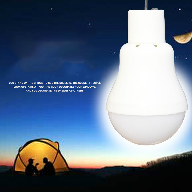 

Solar Panel Charge LED Emergency Bulb Night Market Outdoor Beach Camping Multifunction Portable 3W White Bulbs Garden Light