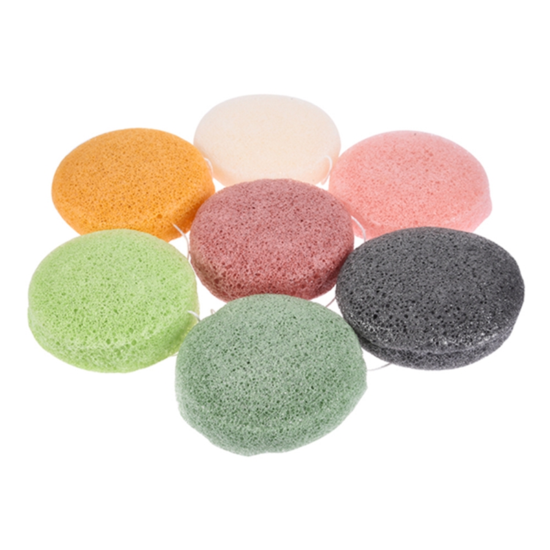 

Fulljion Round Shape Konjac Sponge Cosmetic Puff Face Cleaning Sponge Natural Konjac Puff Facial Cleanser Tool Wash Flutter Whit