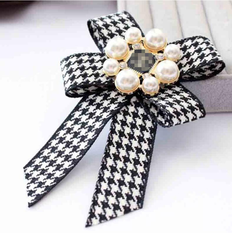 

Fashion Bowknot With Pearl Charm Brooch Pins Corsage Brooches Wedding Costume Decoration For Women Gifts Jewelry Accessory