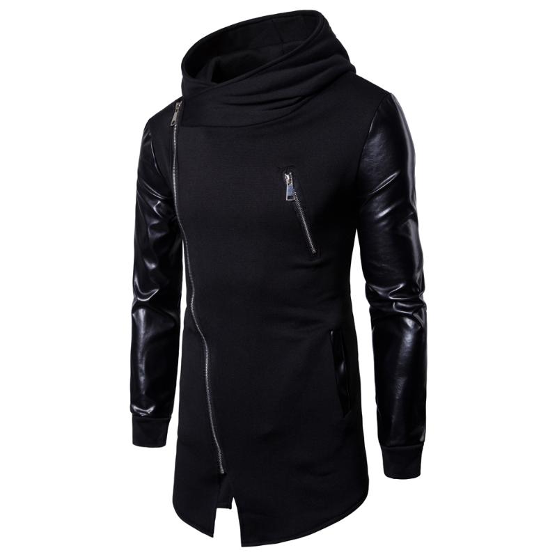 

Hoodeds MOOWNUC Autumn 2020 New Hoodies Hombre Casual Streetwears Long Men's Clothes Solid Hats Fashion Street dress New 2020, Black