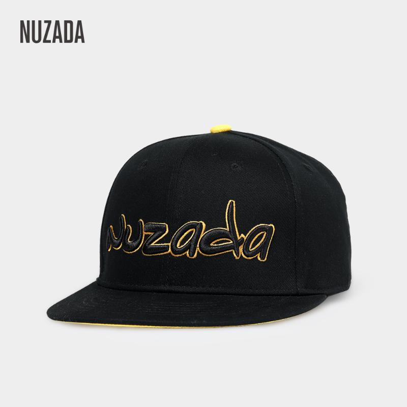 

NUZADA Exclusive Letter LOGO Hip Hop Cap For Men Women Neutral Couple High Grade Spring Summer Autumn Cotton Caps, Black