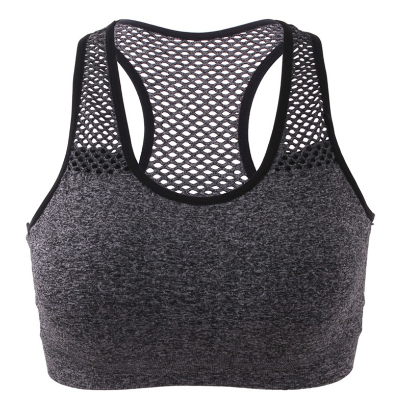 

Seamless Women Bra Mesh breathable Skinny Sport Female Tank Top Summer Casual Fitness Wire Free Comfortable Underwear, Green