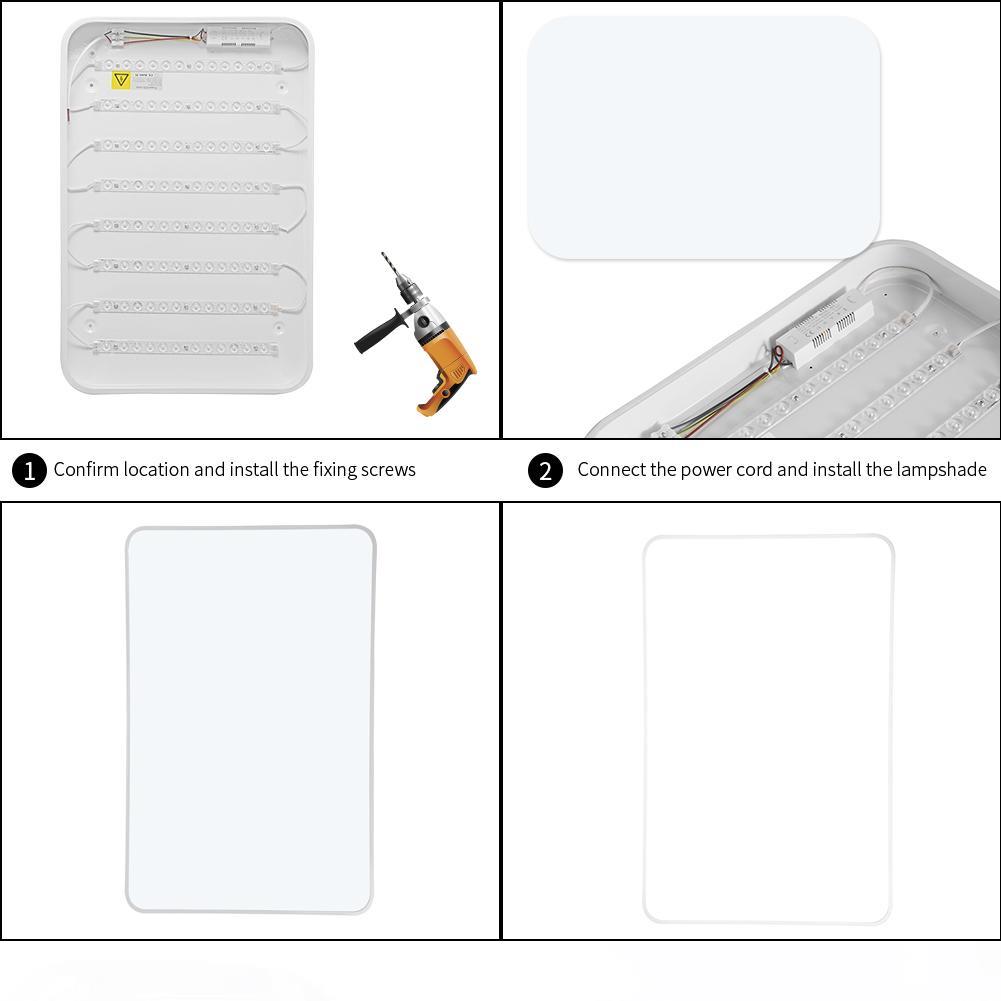 

48W Ultra-thin Square LED Ceiling Light Modern Ceiling Lamp Indoor Lighting Fixture for Bathroom Kitchen LiVing Room Home