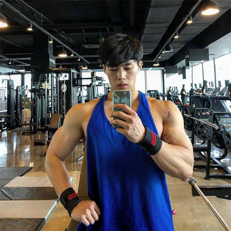 

Running Vest Mens Mesh Fitness Clothing Gym Stringer Tank Top Men Bodybuilding Y Back Workout Singlets Sleeveless Shirt, Gray