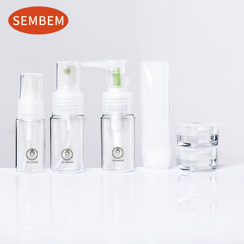 

SEMBEM Refillable Bottle Set 7pcs/3pcs Portable Travel Environmentally Friendly Spray Pump Bottle Cream Jar Spatula Spoon Kit