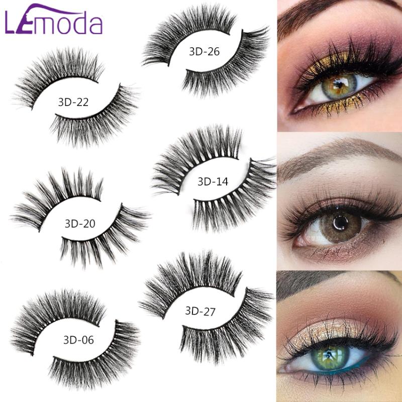 

Lemoda 1 pair 3d mink lashes natural reusable false eyelashes dramatic fake lashes beauty makeup eyelash for extensions