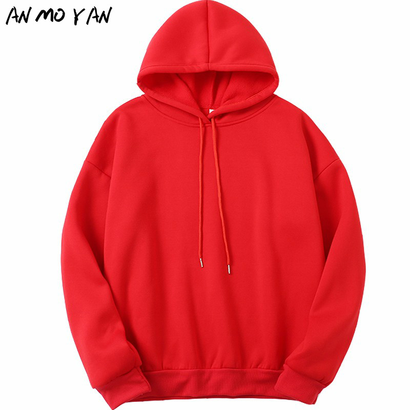 

New Winter Fashion Solid Color Warm Women's Hoodie Korean Version Red Long-sleeved Loose Hooded Sweatshirt Tops Sportswear, Ws23