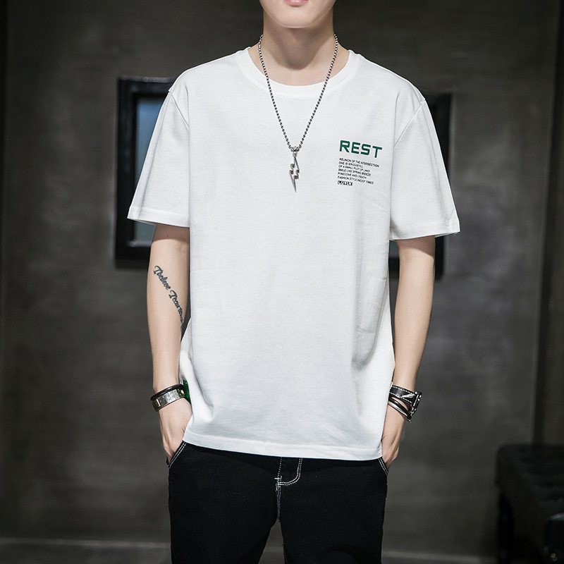 

Men's Fashion Cotton T-shirts Mens Oversized Tshirt xxxtentacion White Casual T shirt For Man Male Summer Tee Shirt Streetwear, White-green letter