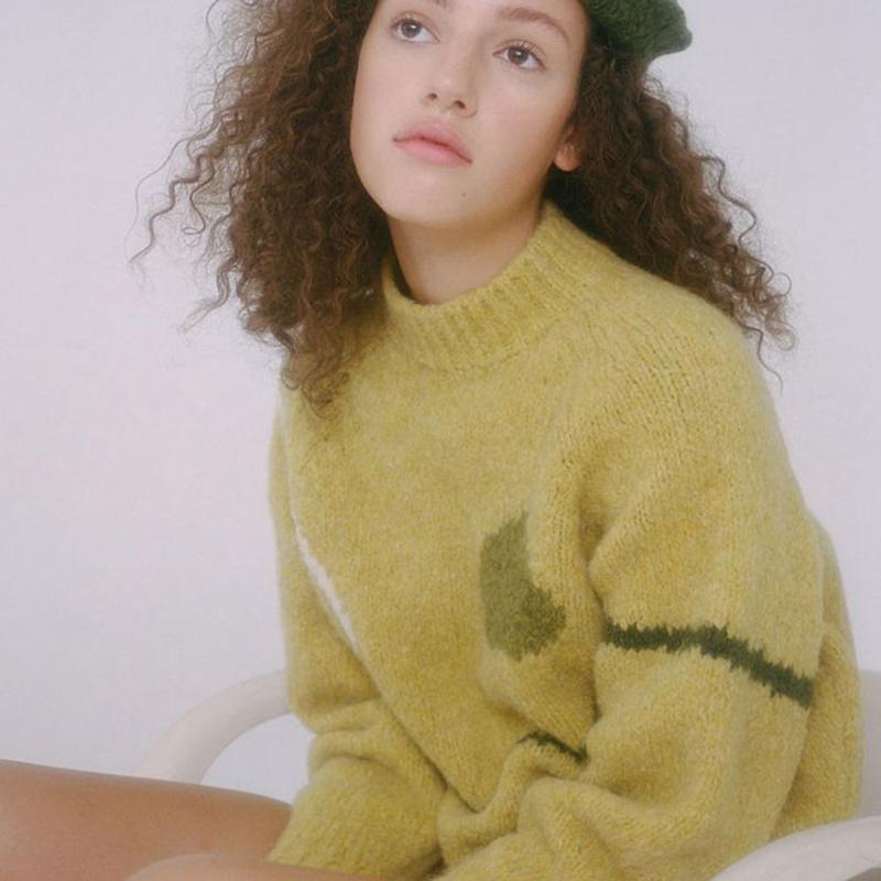 

Vintage Lazy Women Wool Sweater Winter 2020 O Neck Patten Contrast Pullover Knitwear Sweaters Retro French British Style Sweater, Beige