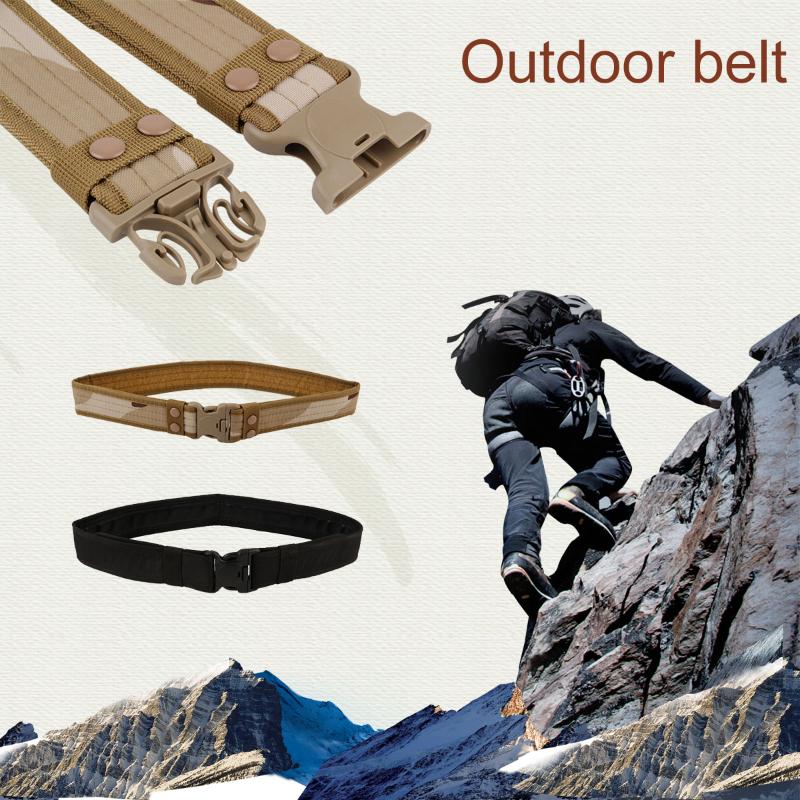 

Tactical Belt Men's Belts Army Durable Canvas Tactical Outdoor Waistband Adjustable Hunting Emergency Rigger Survival, Black
