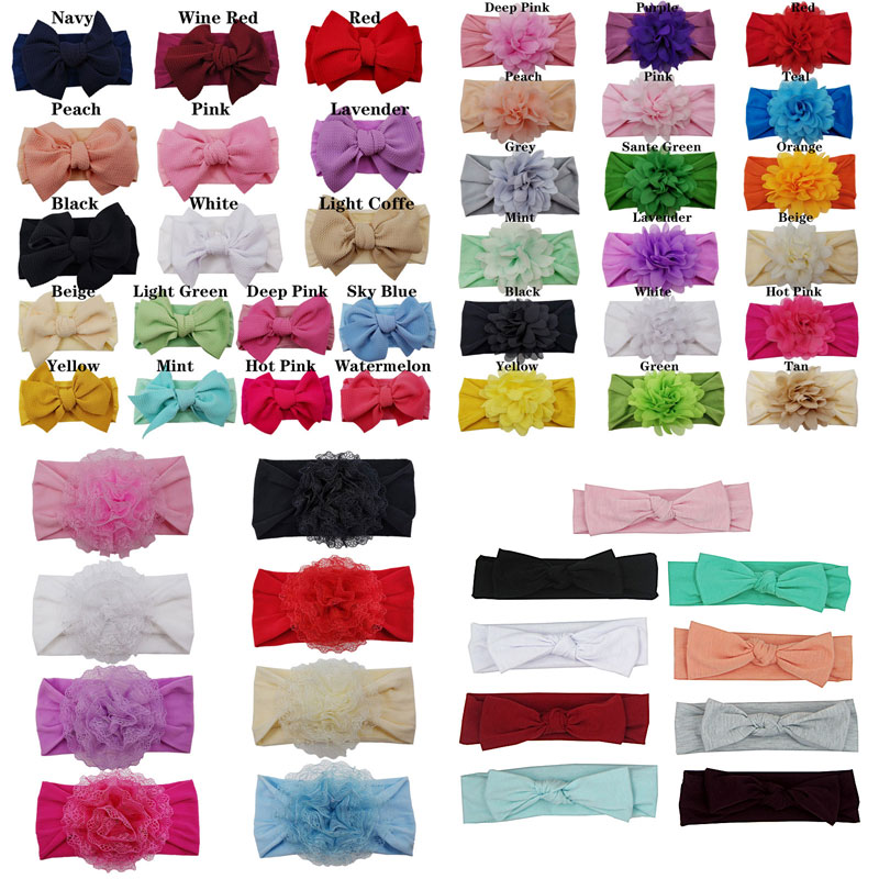 

Wholesale New Baby Floral Printed Headband Bows Hairbands Infant Headwear Kids Girl Boutique Head Wrap Hair Accessories