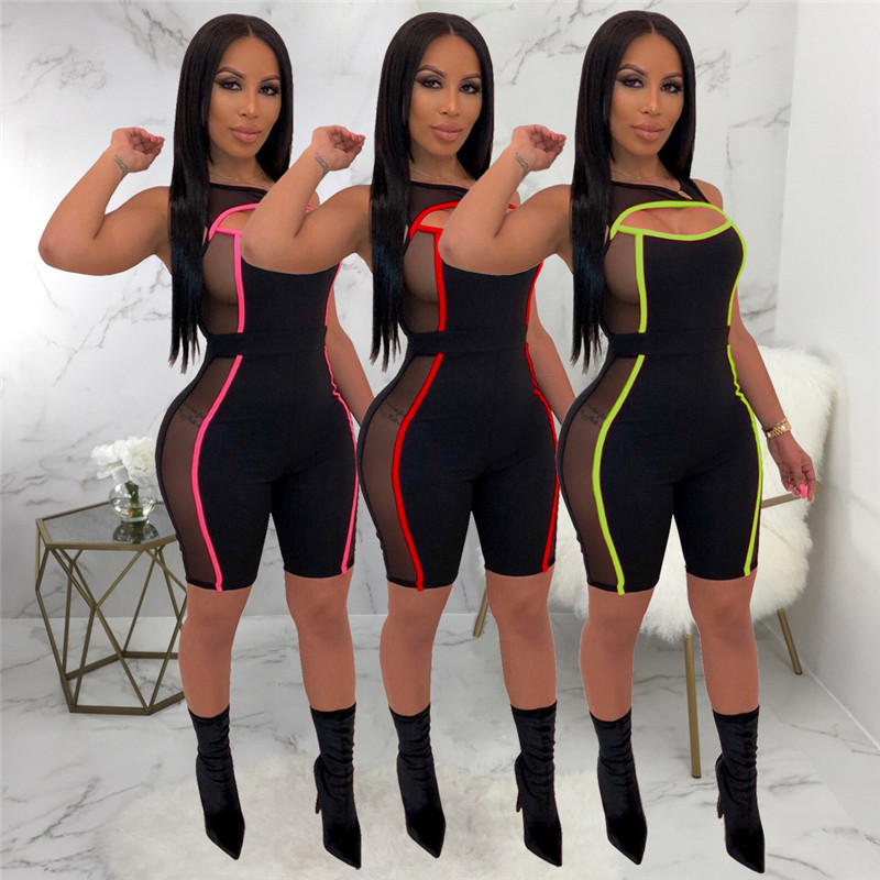 

2020 Women Jumpsuit Party Trousers Sleeveless Romper Bodycon Clubwear