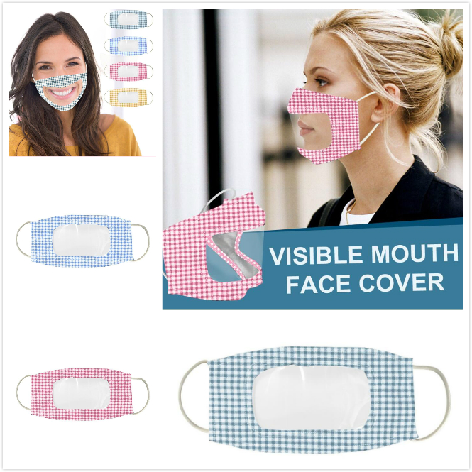 

Transparent Face Mask Lip Language Camouflage Anti Dust Fog Masks Deaf Reading Mouth Clear Window Cover Adjustable Washable Reusable