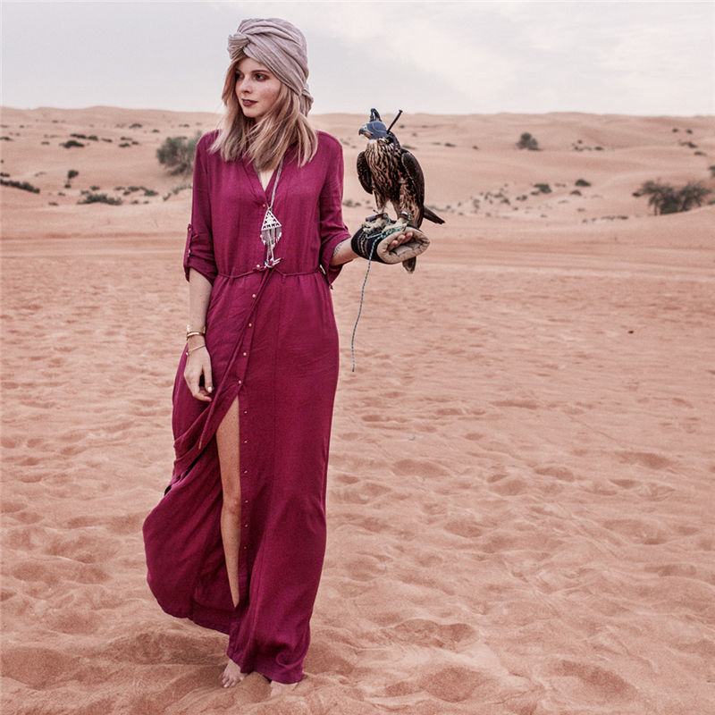 

2020 Red Cotton Tunic Bikini Cover-ups Casual Front Open Summer Beach Dress Plus Size Women Beach Wear Swim Suit Cover Up Q1067