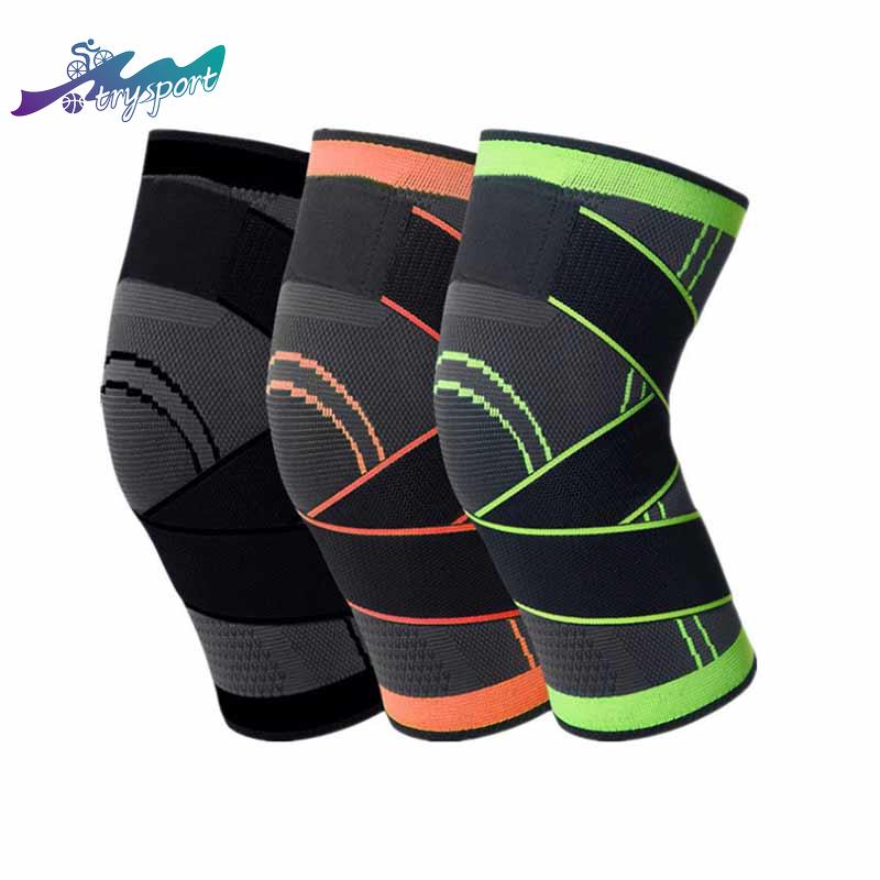

compression elastic kneepad kneepad fitness running bandage compression Sports knee male, Green s