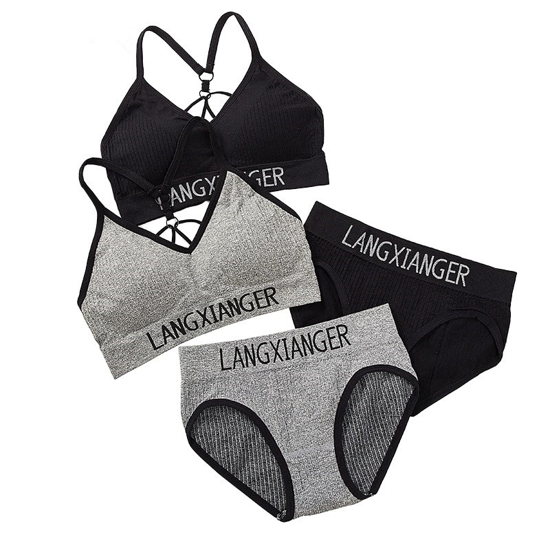 

Sports Bra Women Sexy Underwear Bra Push Up Sports Set Sport Top High Impact For Fitness Yoga Running Gym Wear Female, Black