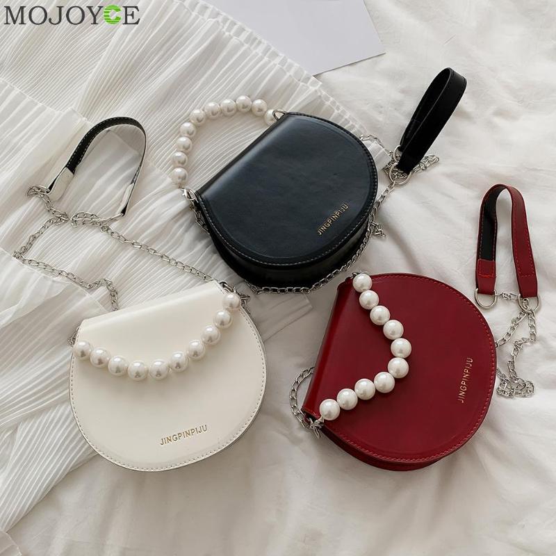 

Casual Women PU Leather Crossbody Bag Female Pearl Elegant Messenger Shoulder Handbags Women Handbag Ladies Fashion, Black