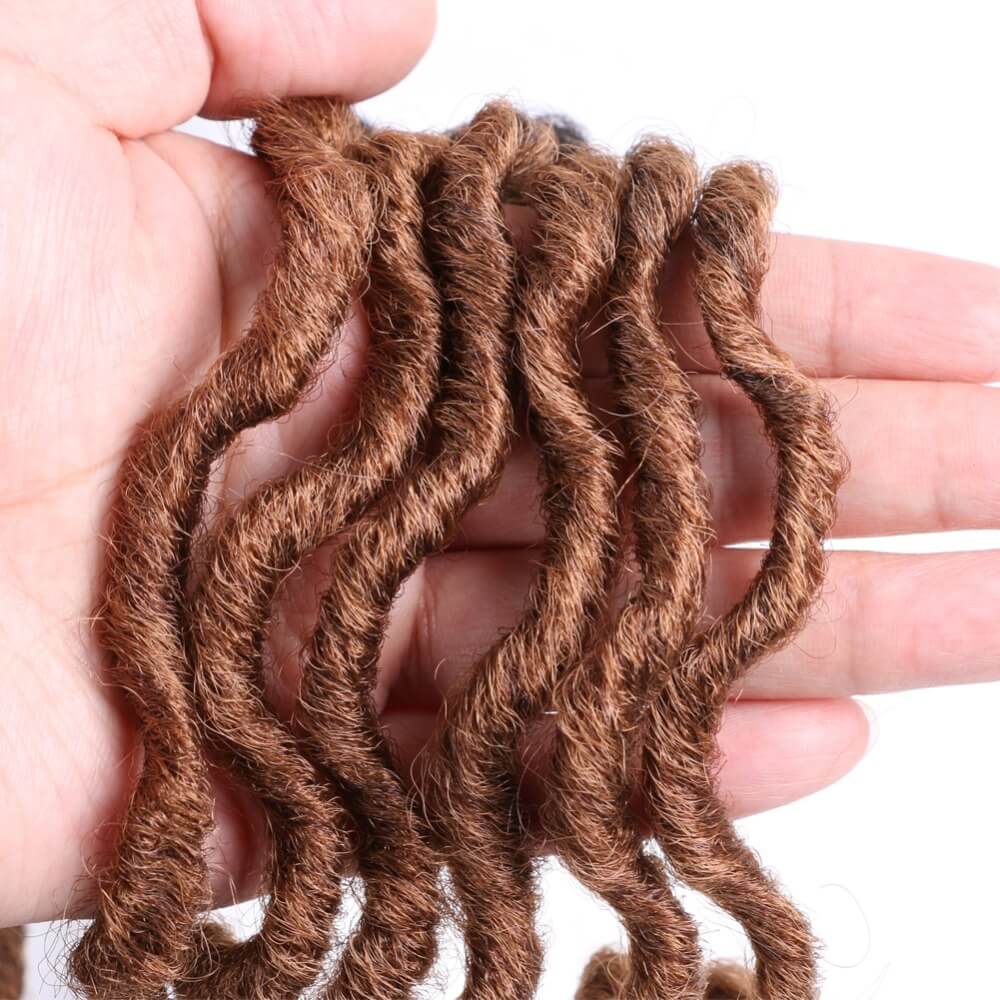 

Nu Locs Crochet Hair Natural Curly Synthetic Extend 18 Inch Ombre Faux Locs Crochet Braids Hair for Afro Women high quality crochet hair, Red