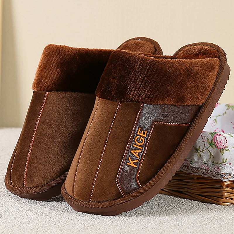 

Winter slippers men Big size 39-50 Fock TPR solid Indoor slipper sewing plush non-slip hard-wearing Home slippers DD413, Blue