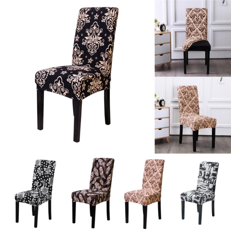 

Spandex Elastic Printing Dining Chair Slipcover Modern Removable Anti-dirty Kitchen Seat Case Stretch Chair Cover For Banquet